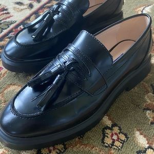 S.W.3 mm black color leather loafer, size 38(US 8)